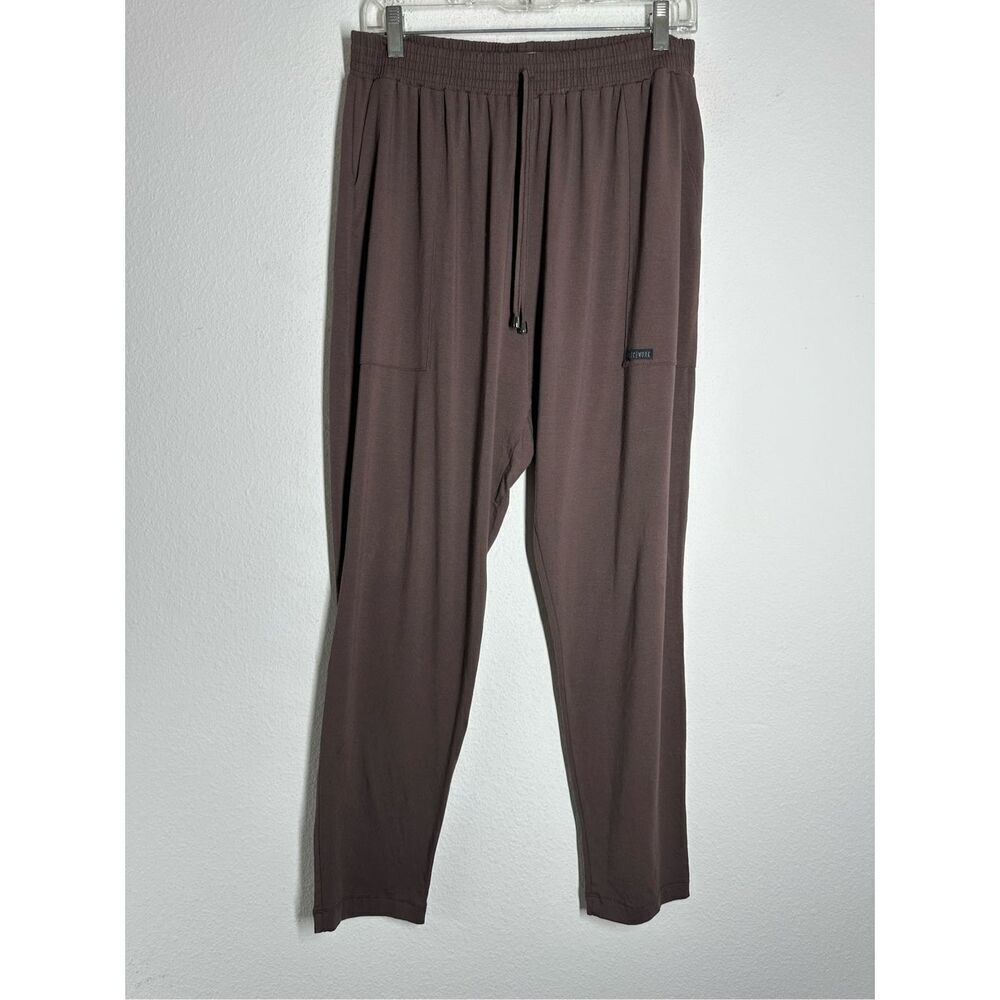Patchwork Women's Pull On Drawstring Pants Brown Size  L See Description